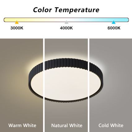 Brilagi - Dimbare LED-plafondlamp ORINO LED/54W/230V 3000-6000K zwart Ø 43 cm + afstandsbediening