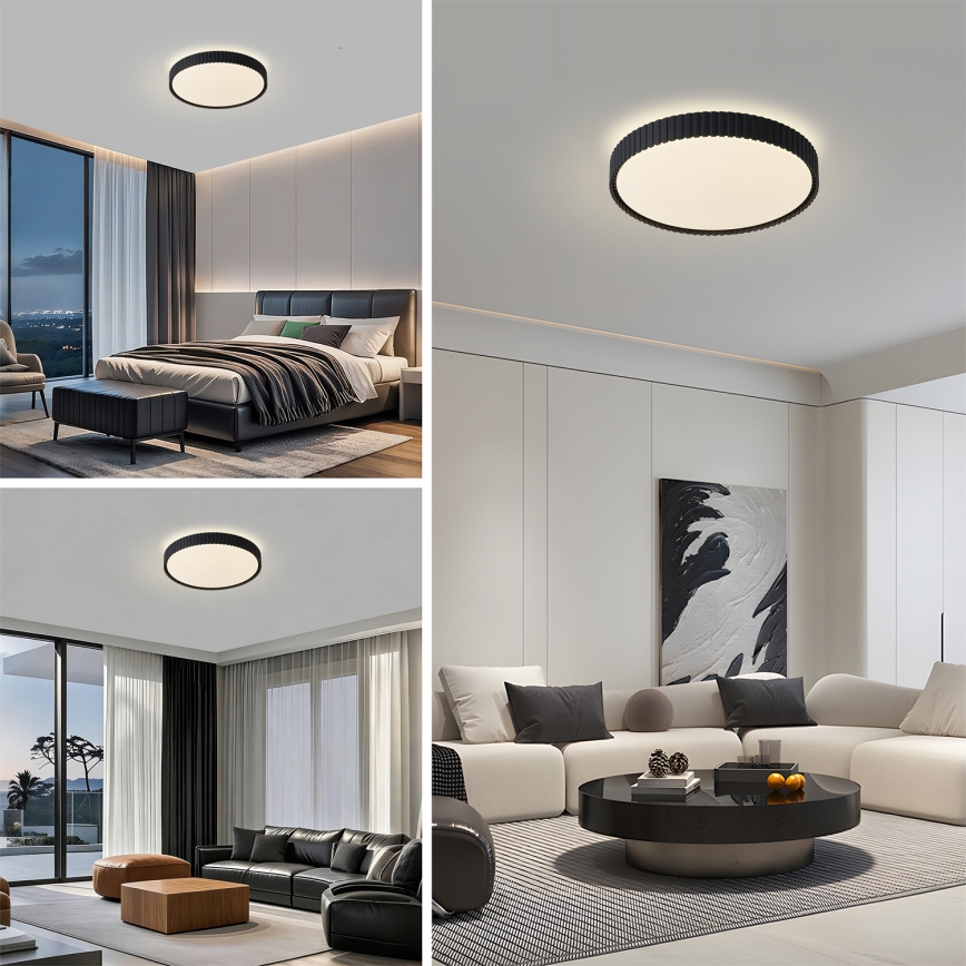 Brilagi - Dimbare LED-plafondlamp ORINO LED/54W/230V 3000-6000K zwart Ø 43 cm + afstandsbediening