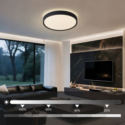 Brilagi - Dimbare LED-plafondlamp ORINO LED/54W/230V 3000-6000K zwart Ø 43 cm + afstandsbediening