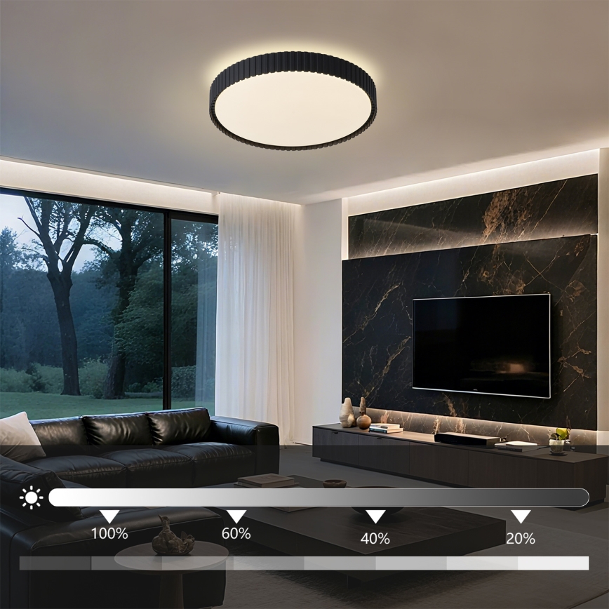 Brilagi - Dimbare LED-plafondlamp ORINO LED/54W/230V 3000-6000K zwart Ø 43 cm + afstandsbediening
