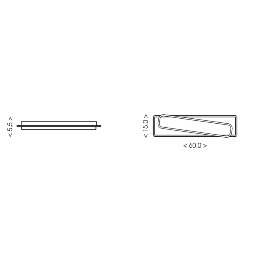 Brilagi - Dimbare LED plafondlamp OUTLINE LED/52W/230V 3000-6000K 15x60 cm wit/zwart + afstandsbediening