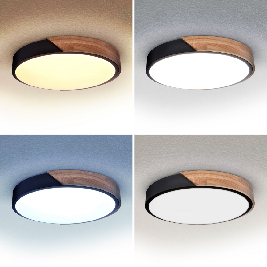 Brilagi - LED dimbare plafondlamp PILANA LED/48W/230V 3000-6500K eiken Ø 40 cm + afstandsbediening