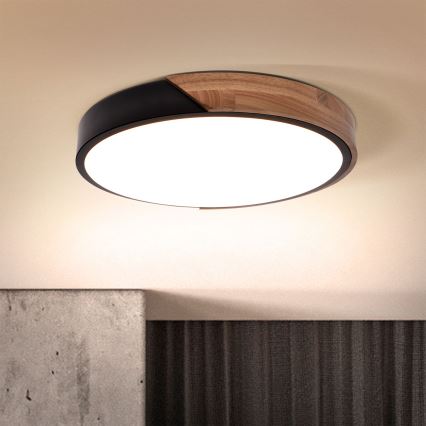 Brilagi - LED dimbare plafondlamp PILANA LED/48W/230V 3000-6500K eiken Ø 40 cm + afstandsbediening