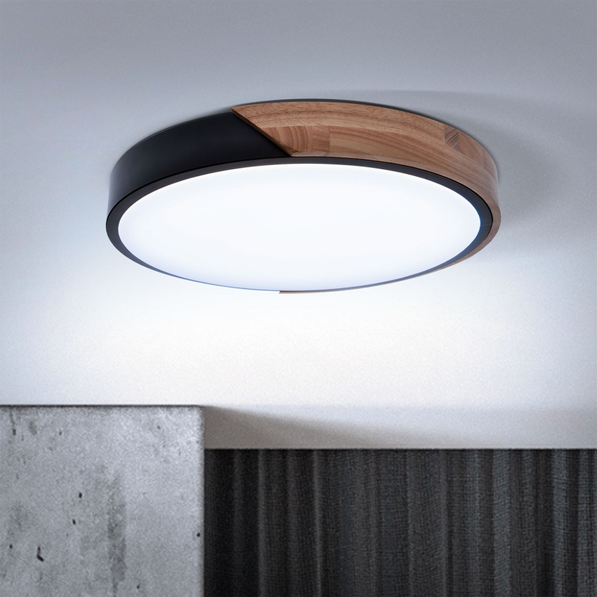 Brilagi - LED dimbare plafondlamp PILANA LED/48W/230V 3000-6500K eiken Ø 40 cm + afstandsbediening