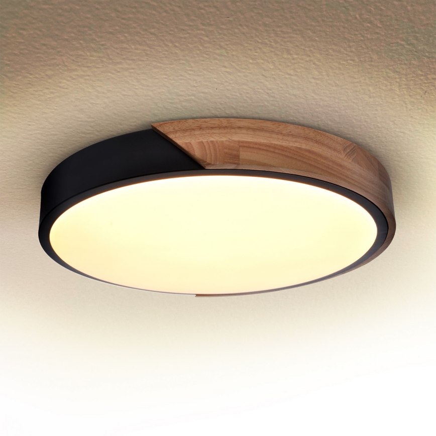 Brilagi - LED dimbare plafondlamp PILANA LED/48W/230V 3000-6500K eiken Ø 40 cm + afstandsbediening