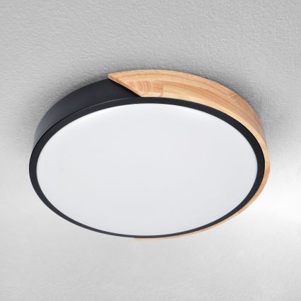 Brilagi - LED dimbare plafondlamp PILANA LED/48W/230V 3000-6500K eiken Ø 40 cm + afstandsbediening