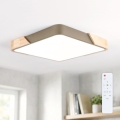 BRILAGI - LED-dimbare plafondlamp PILANA SQUARE LED/48W/230V 3000-6500K eiken/beige 42x42 cm + afstandsbediening