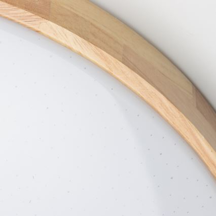 Brilagi - Dimbare LED-plafondlamp PINE LED/24W/230V hout Ø 42 cm 3000-6500K + afstandsbediening