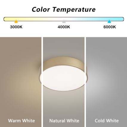 BRILAGI - LED dimbare plafondlamp POOL LED/24W/230V 3000-6000K Ø 20 cm goudkleurig + afstandsbediening