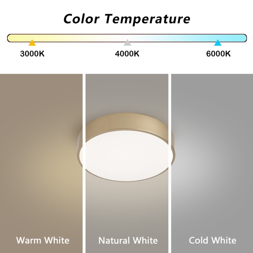 BRILAGI - LED dimbare plafondlamp POOL LED/24W/230V 3000-6000K Ø 20 cm goudkleurig + afstandsbediening