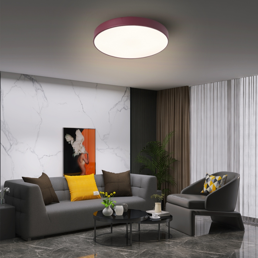 Brilagi - LED dimbare plafondlamp POOL LED/36W/230V 3000-6000K Ø 30 cm bordeaux + afstandsbediening