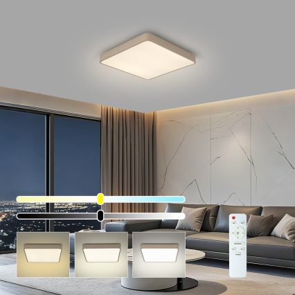 Brilagi - dimbare LED-plafondlamp POOL LED/36W/230V 3000-6000K 40x40 cm beige + afstandsbediening