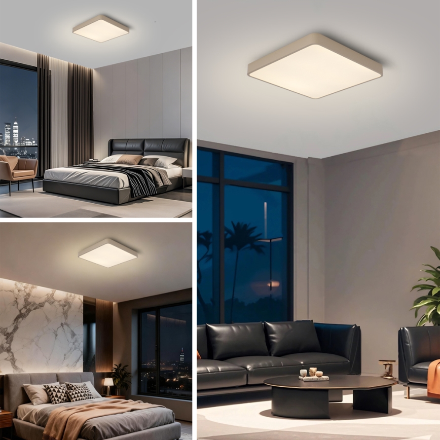 Brilagi - dimbare LED-plafondlamp POOL LED/36W/230V 3000-6000K 40x40 cm beige + afstandsbediening