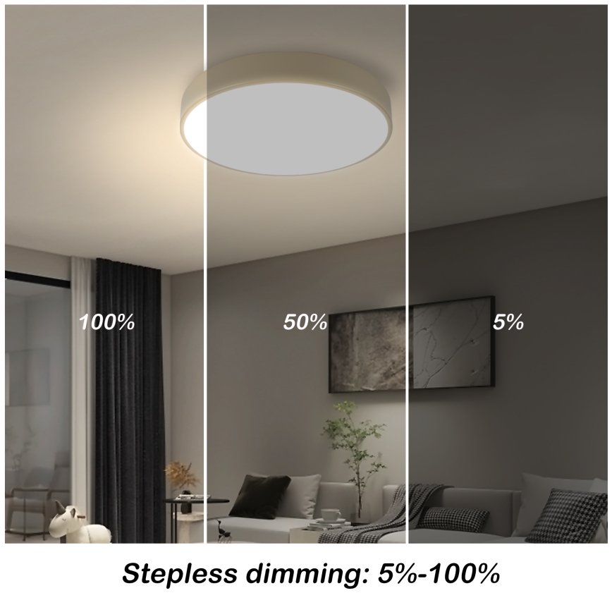 Brilagi - LED plafondlamp POOL LED/36W/230V 3000-6000K diameter 30 cm beige + afstandsbediening