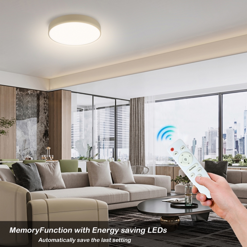 Brilagi - LED plafondlamp POOL LED/36W/230V 3000-6000K diameter 30 cm beige + afstandsbediening
