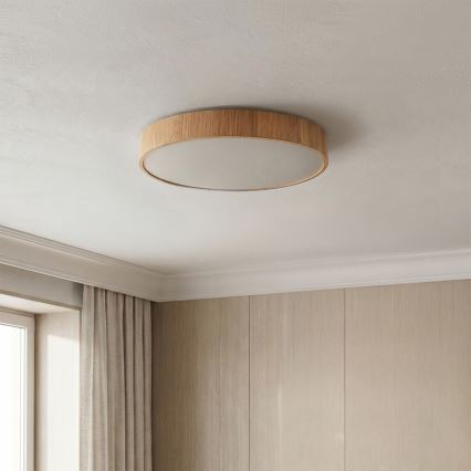 Brilagi - LED-dimbare plafondlamp POOL LED/36W/230V 3000-6000K Ø 30 cm houtdecor + afstandsbediening