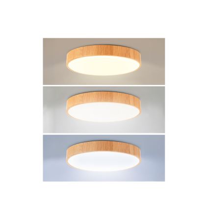 Brilagi - LED-dimbare plafondlamp POOL LED/36W/230V 3000-6000K Ø 30 cm houtdecor + afstandsbediening