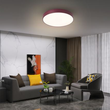 Brilagi - LED dimbare plafondlamp POOL LED/48W/230V 3000-6000K Ø 40 cm bordeaux + afstandsbediening