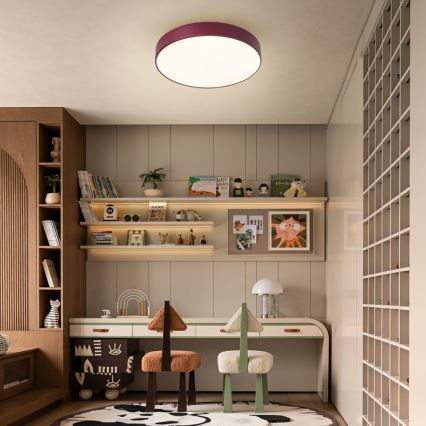 Brilagi - LED dimbare plafondlamp POOL LED/48W/230V 3000-6000K Ø 40 cm bordeaux + afstandsbediening