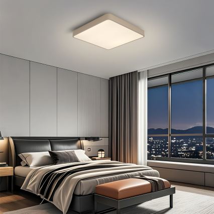 Brilagi - LED dimbare plafondlamp POOL LED/48W/230V 3000-6000K 50x50 cm beige + afstandsbediening