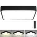 Brilagi - LED dimbare plafondlamp POOL LED/48W/230V 3000-6000K 50x50 cm zwart + afstandsbediening