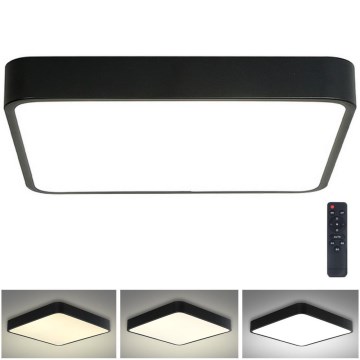 Brilagi - LED dimbare plafondlamp POOL LED/48W/230V 3000-6000K 50x50 cm zwart + afstandsbediening