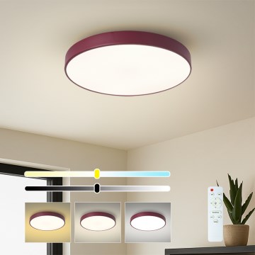 Brilagi - LED dimbare plafondlamp POOL LED/48W/230V 3000-6000K Ø 40 cm bordeaux + afstandsbediening