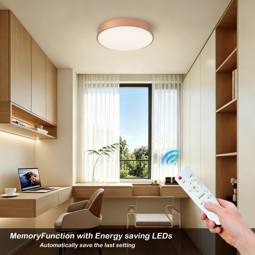 Brilagi - dimbare LED-plafondlamp POOL LED/48W/230V 3000-6000K Ø 40 cm brons + afstandsbediening