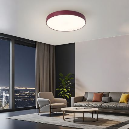 Brilagi - dimbare LED-plafondlamp POOL LED/60W/230V, 3000-6000K, diameter 50 cm, bordeaux + afstandsbediening