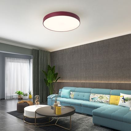 Brilagi - dimbare LED-plafondlamp POOL LED/60W/230V, 3000-6000K, diameter 50 cm, bordeaux + afstandsbediening