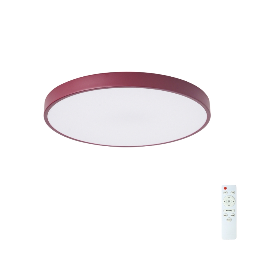 Brilagi - dimbare LED-plafondlamp POOL LED/60W/230V, 3000-6000K, diameter 50 cm, bordeaux + afstandsbediening