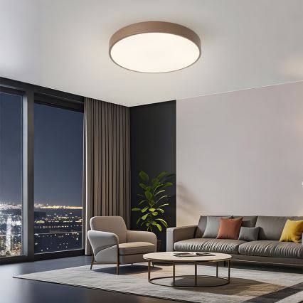 Brilagi - Dimbare LED-plafondlamp POOL LED/60W/230V 3000-6000K Ø 50 cm bruin + afstandsbediening