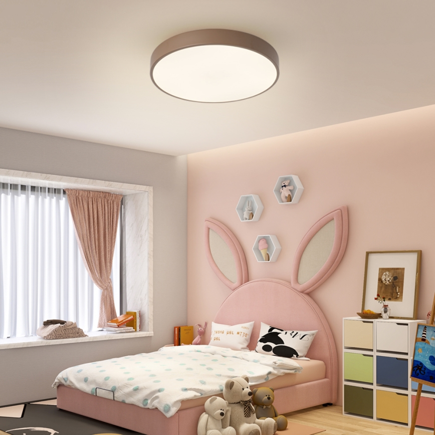 Brilagi - Dimbare LED-plafondlamp POOL LED/60W/230V 3000-6000K Ø 50 cm bruin + afstandsbediening