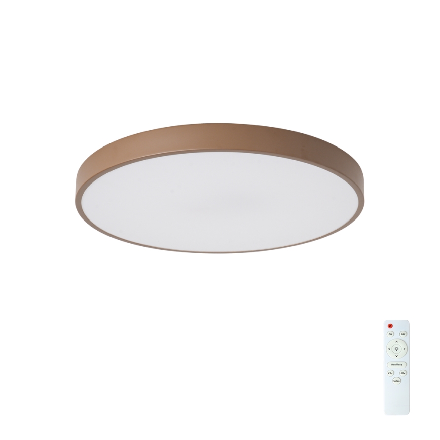 Brilagi - Dimbare LED-plafondlamp POOL LED/60W/230V 3000-6000K Ø 50 cm bruin + afstandsbediening