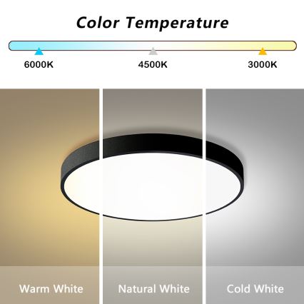 Brilagi - LED Dimbare Plafondlamp POOL LED/60W/230V 3000-6000K Ø 60 cm zwart + afstandsbediening