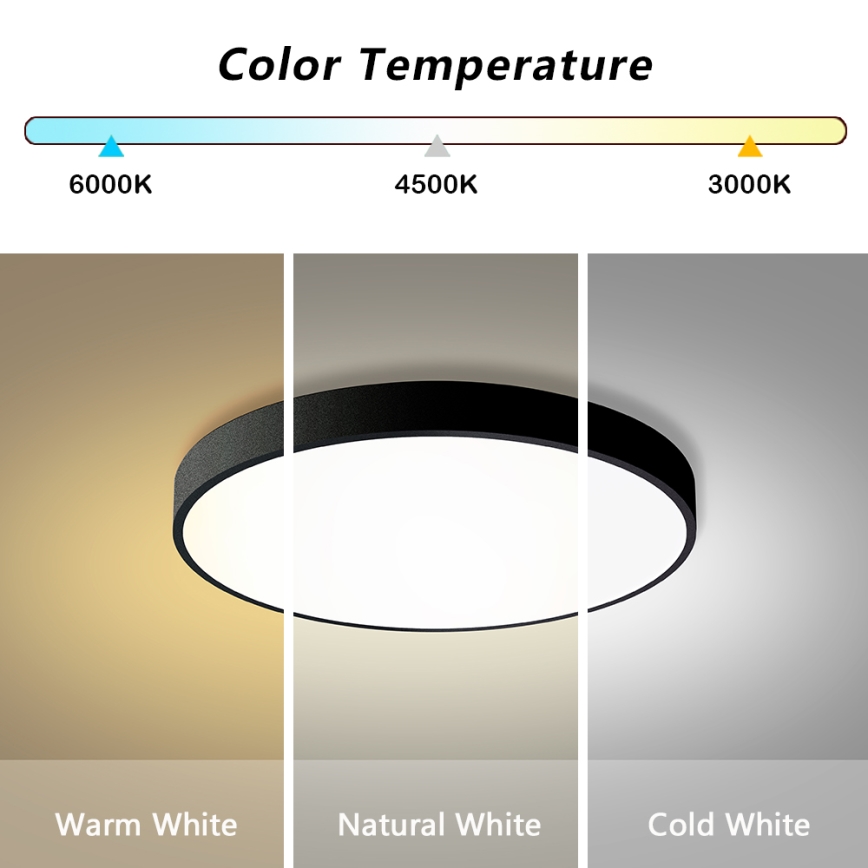 Brilagi - LED Dimbare Plafondlamp POOL LED/60W/230V 3000-6000K Ø 60 cm zwart + afstandsbediening