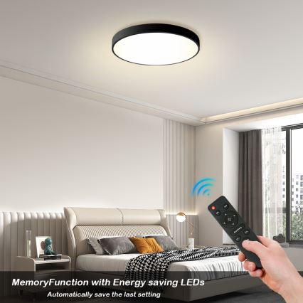 Brilagi - LED Dimbare Plafondlamp POOL LED/60W/230V 3000-6000K Ø 60 cm zwart + afstandsbediening