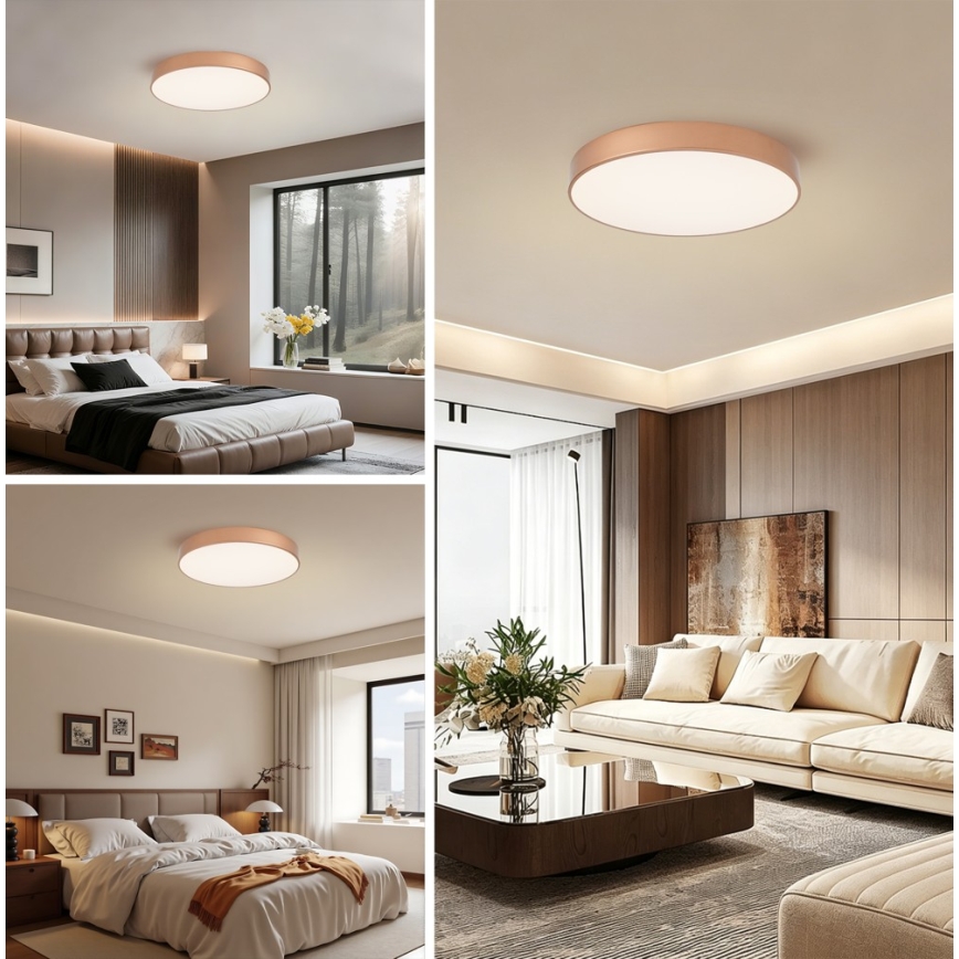 Brilagi - LED dimbare plafondlamp POOL LED/60W/230V 3000–6000K Ø 50 cm brons + afstandsbediening