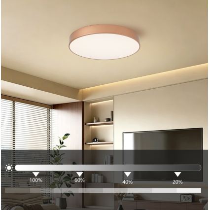 Brilagi - LED dimbare plafondlamp POOL LED/60W/230V 3000–6000K Ø 50 cm brons + afstandsbediening