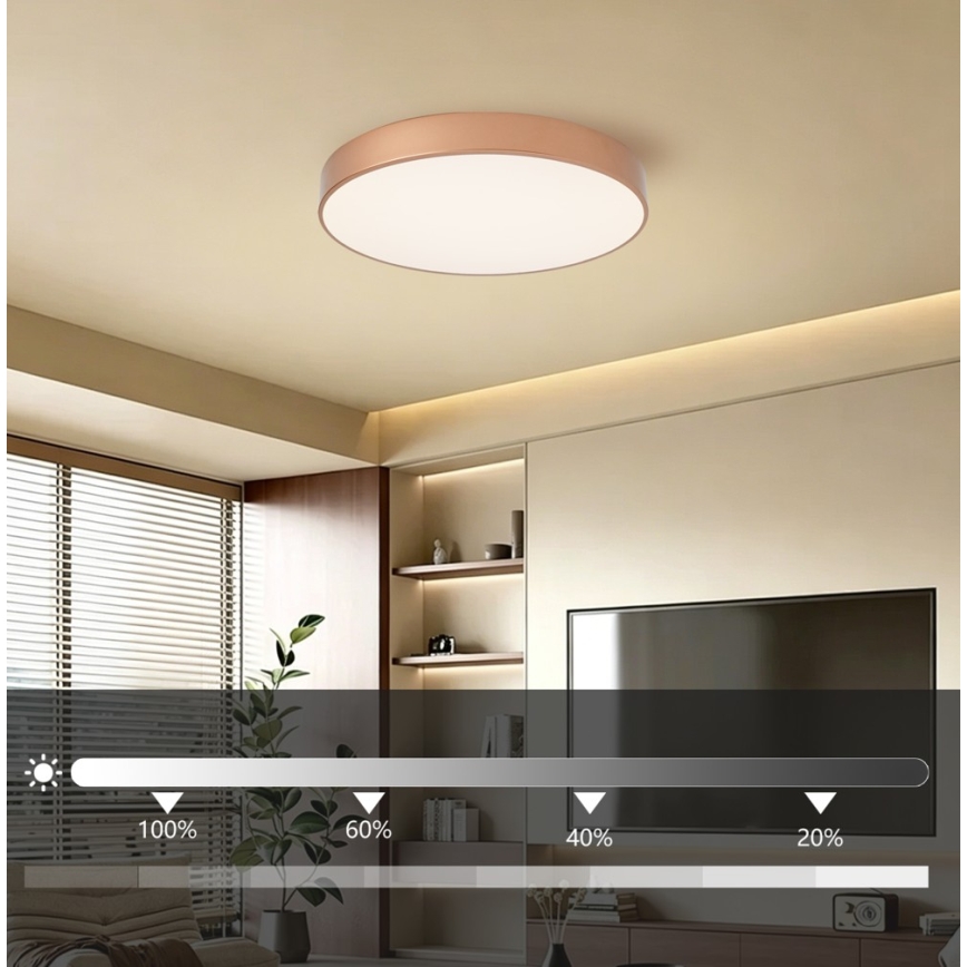 Brilagi - LED dimbare plafondlamp POOL LED/60W/230V 3000–6000K Ø 50 cm brons + afstandsbediening