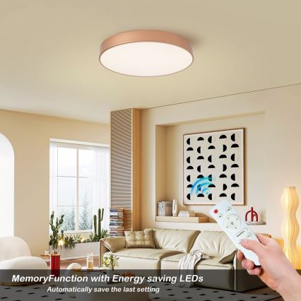 Brilagi - LED dimbare plafondlamp POOL LED/60W/230V 3000–6000K Ø 50 cm brons + afstandsbediening