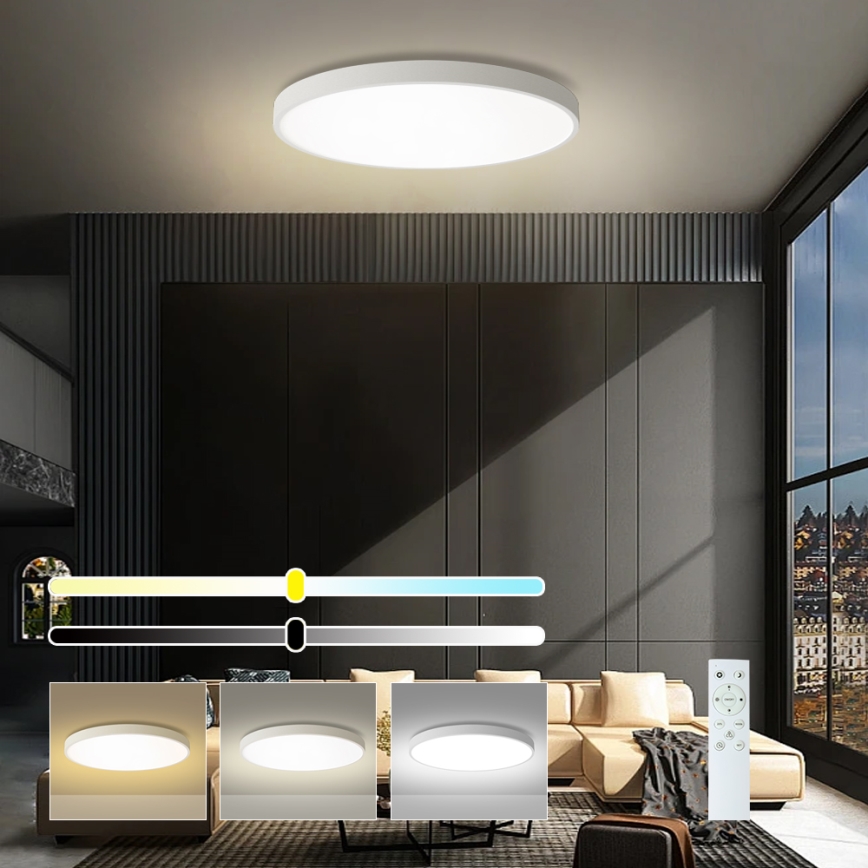 Brilagi - LED Dimbare Plafondlamp POOL SMART LED/100W/230V 3000-6000K Ø 80 cm Wi-Fi Tuya wit + afstandsbediening