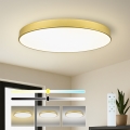 Brilagi - LED-dimbare plafondlamp POOL SMART LED/128W/230V 3000-6000K 100 cm goudkleurig Wi-Fi Tuya + afstandsbediening