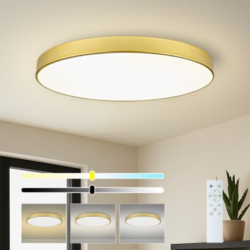 Brilagi - LED-dimbare plafondlamp POOL SMART LED/128W/230V 3000-6000K 100 cm goudkleurig Wi-Fi Tuya + afstandsbediening