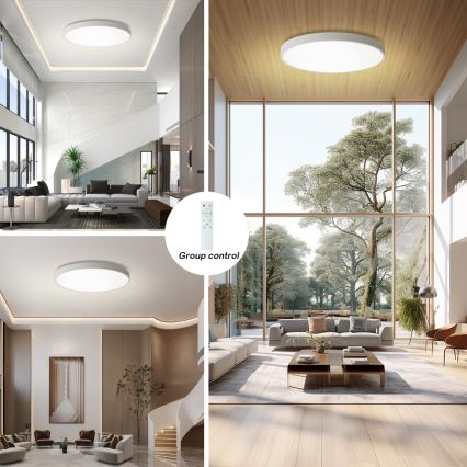 Brilagi - LED Dimbare Plafondlamp POOL SMART LED/128W/230V 3000-6000K Ø 100 cm Wi-Fi Tuya wit + afstandsbediening