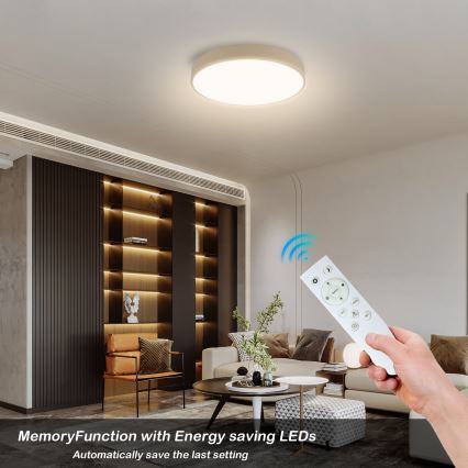 Brilagi - LED Dimbare Plafondlamp POOL SMART LED/48W/230V Ø 40 cm Wi-Fi Tuya beige + afstandsbediening