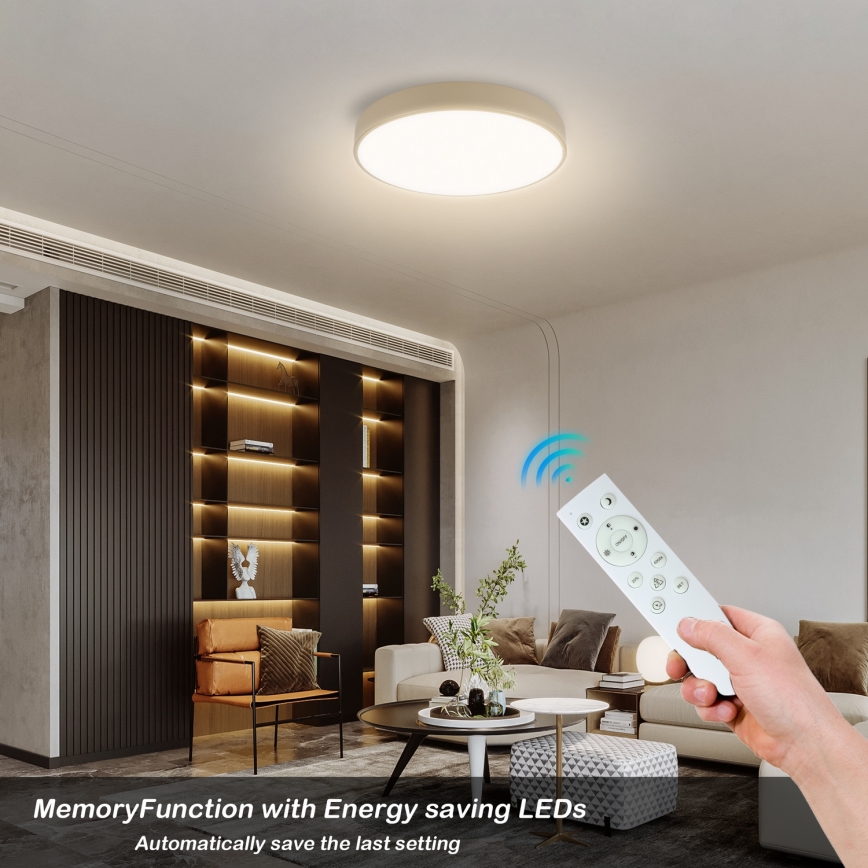 Brilagi - LED Dimbare Plafondlamp POOL SMART LED/48W/230V Ø 40 cm Wi-Fi Tuya beige + afstandsbediening
