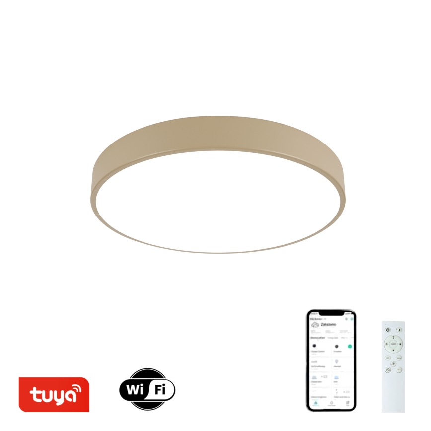 Brilagi - LED Dimbare Plafondlamp POOL SMART LED/48W/230V Ø 40 cm Wi-Fi Tuya beige + afstandsbediening