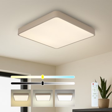 Brilagi - LED dimbare plafondlamp POOL SQUARE LED/48W/230V 3000-6000K 50x50 cm beige + afstandsbediening