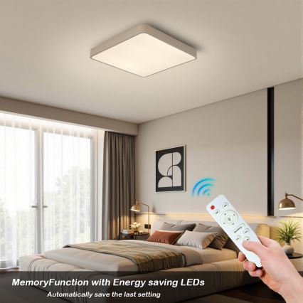 BRILAGI - LED dimbare plafondlamp POOL SQUARE LED/48W/230V 3000-6000K 50x50 cm beige + afstandsbediening